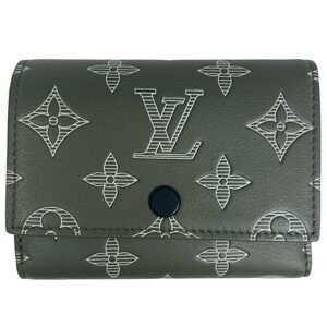 Louis Vuitton Victor Wallet Shadow Black Tri fold Olive Green